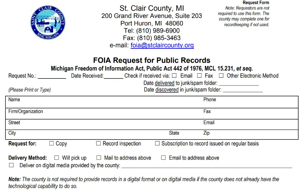 A screenshot of the form used to obtain warrant data.